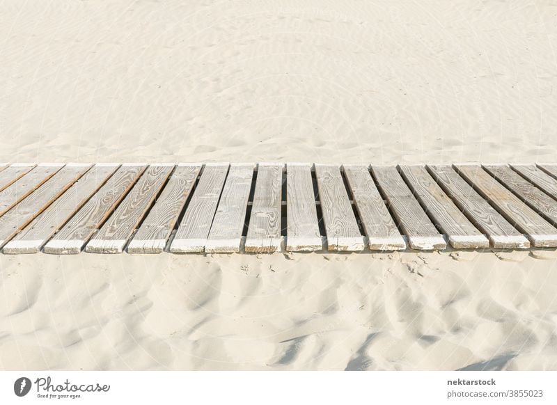 White Sand with Plank Walkway plank wood wooden walkway sand sandy pathway planked no people side view nobody vacation beach getaway even geometrical shape road