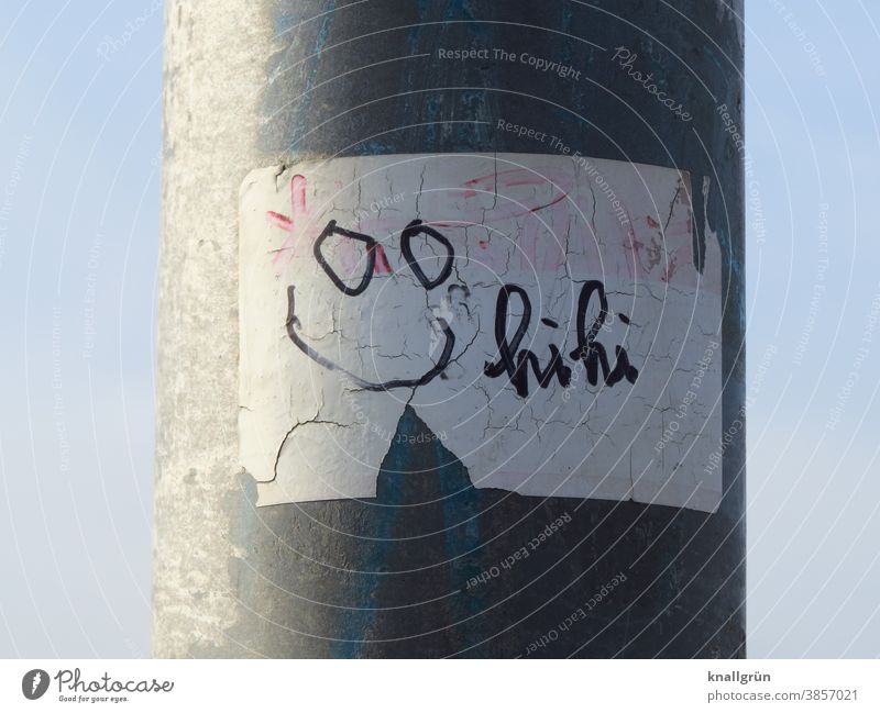 Hihi Laughter stickers Smiling Funny Happiness Face Stick figure hihi wittily Lamp post Positive Cute Happy Joy Emotions pasted Cheerful Expression