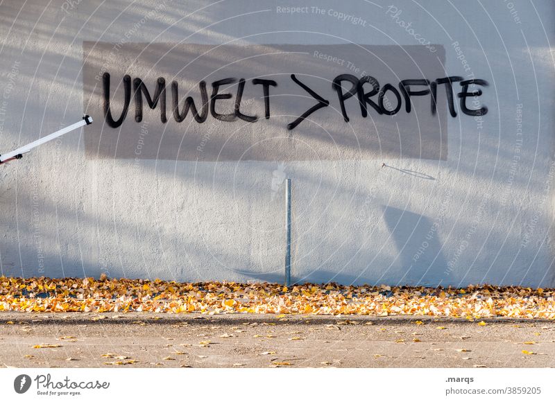 Environment > Profits Characters profit Financial Industry Money Environmental protection Climate change Graffiti Wall (building) Shadow Criticism