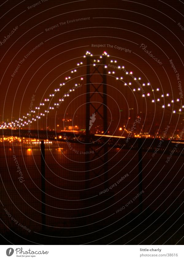 the bridge Lisbon Night Bridge Alamada Light