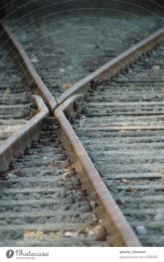 tracks Railroad tracks Driving Direction Transport shut at a crossroads siding