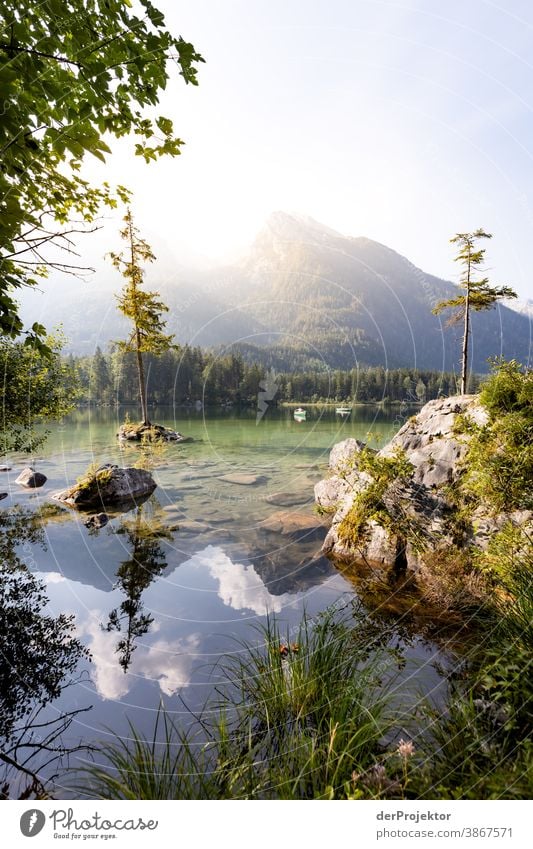 Sunrise at Hintersee in Berchtesgardener Land III Sunrise - Dawn Experiencing nature Miracle of Nature nature conservation Vacation & Travel Tourism Mountain