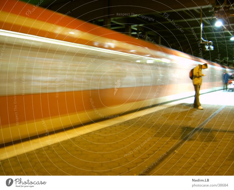 Hold the time Life Long exposure Commuter trains Hamburg Human being