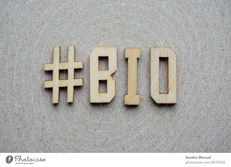 The word "Bio " in wooden letters organic Biological Keeping of animals Species-appropriate Animal protection salubriously Nutrition without chemistry Food
