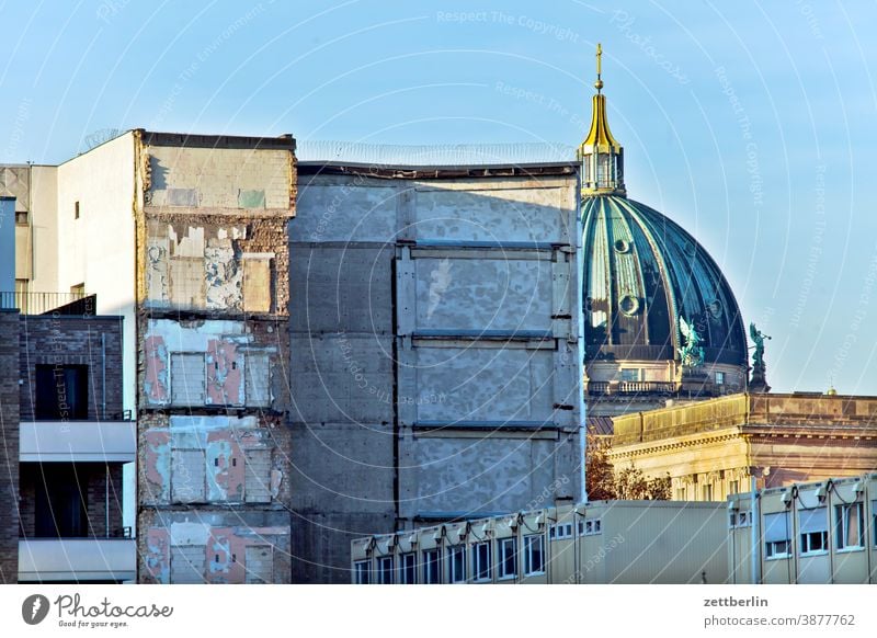 Berlin Cathedral behind demolition houses Architecture Office city Germany Worm's-eye view Capital city House (Residential Structure) Sky High-rise downtown