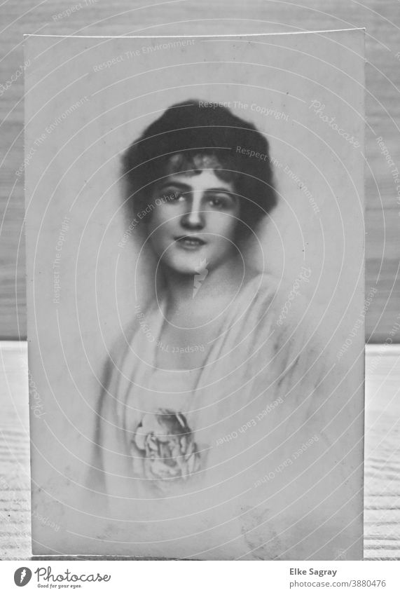 Vintage portrait - "Lady in white" old photo vitage Past Photography Black & white photo Analog preserve Nostalgia