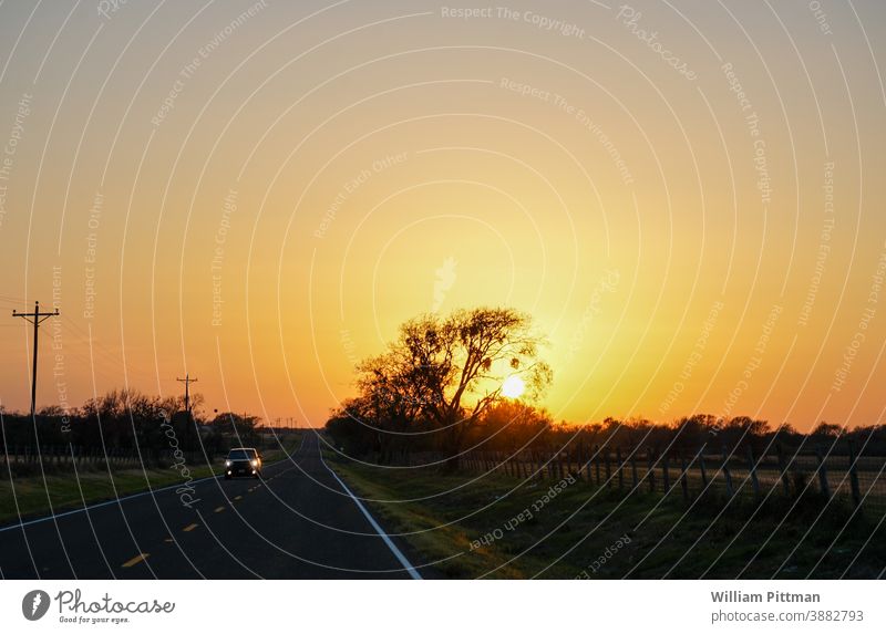 Texas Sunset countryside rural landscape sunset field sky nature scenic Relaxation Light Colour photo Exterior shot Bright Sunlight travel outdoor Landscape