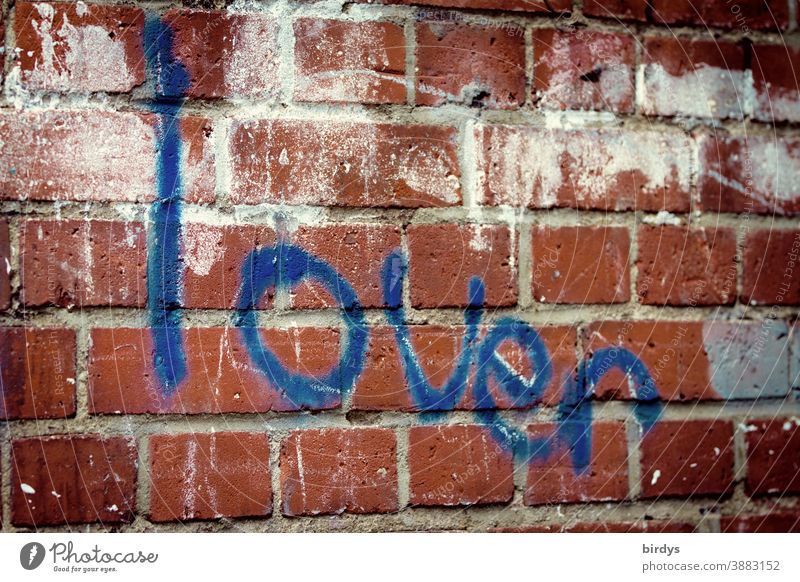 Lover, graffiti on brick wall lover Characters Graffiti In love Infatuation Emotions without obligation Brick wall Romance Relationship