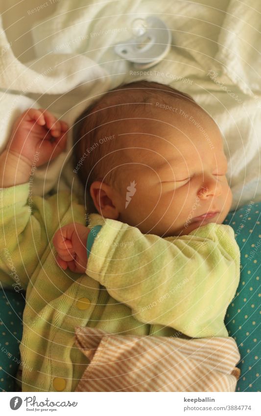 Baby sleeps newborn Soother Pyjama Portrait format silent tranquillity cute Sleep Toddler