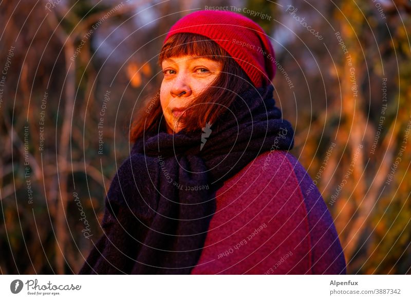 Souled Woman Feminine Face Adults Hair and hairstyles fortunate Human being portrait Colour photo Exterior shot Day Shallow depth of field