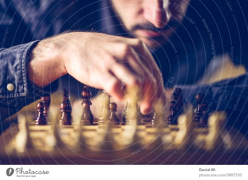 Strategy and tactics in chess Chess strategy Tactics Player thoughts concept Intellect Chessboard Battle savvy Hand