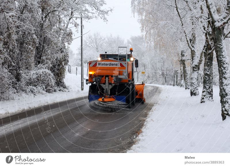 winter road clearance Frost industrial machine Sand Transport Winter Snowstorm car Town neat cleaning clearing Climate chill De-icing gear Frozen Ice Icing