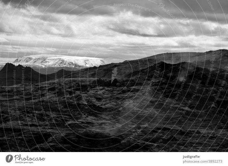 Icelandic landscape, lava desert, snow covered mountains, hot and cold Landscape Lava Krafla Hot Cold Opposites Mountain Snow Snowcapped peak steam Sky Clouds