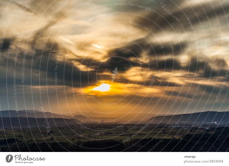 Hello 2021 Landscape Panorama (View) Nature Sun Clouds Rhein valley Twilight