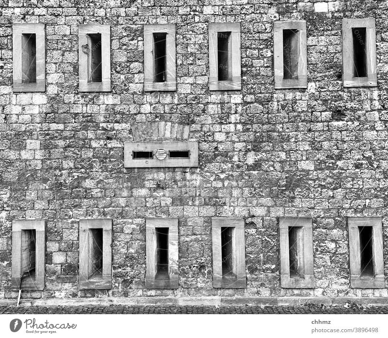 fortress Fortress Historic Architecture Wall (building) Exterior shot Building ramparts Mainz Castle Sandstone Manmade structures Wall (barrier) loophole