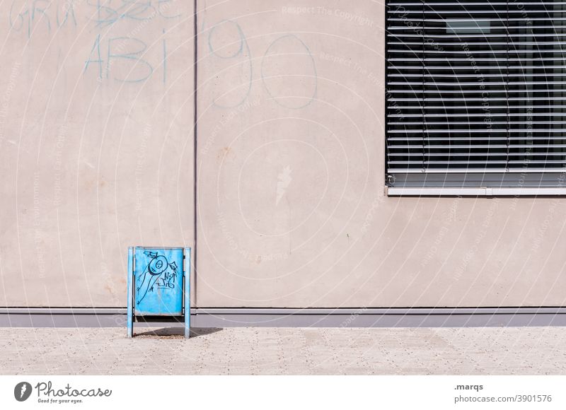 ¡Trash! 2020 | ~ rubbish bin Blue Wall (building) Window Roller shutter Facade