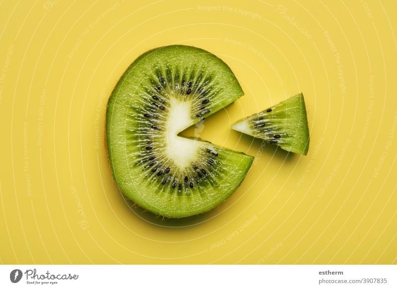 kiwi fruit slice isolated nutritious textured kiwi slice pulp vegan section nature nutrition cross section vitamin c portion cut out dessert vegetarian diet