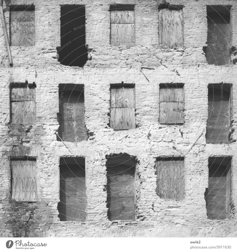 wall remains House (Residential Structure) Old Ruin Window Cavities Niches Decline Broken Building Wall (barrier) Wall (building) Transience Deserted Facade