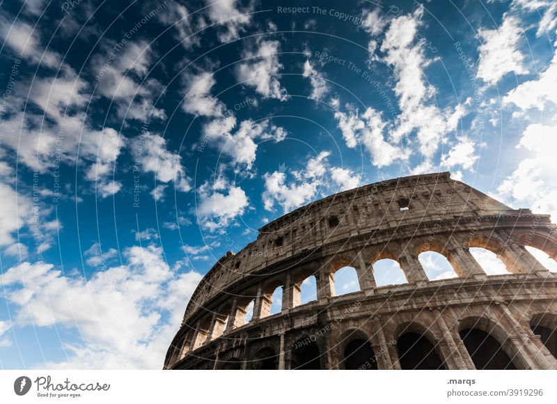Colosseum Tourist Attraction Italy Rome Culture Historic Clouds Sky Landmark Architecture Manmade structures Sightseeing Vacation & Travel Beautiful weather