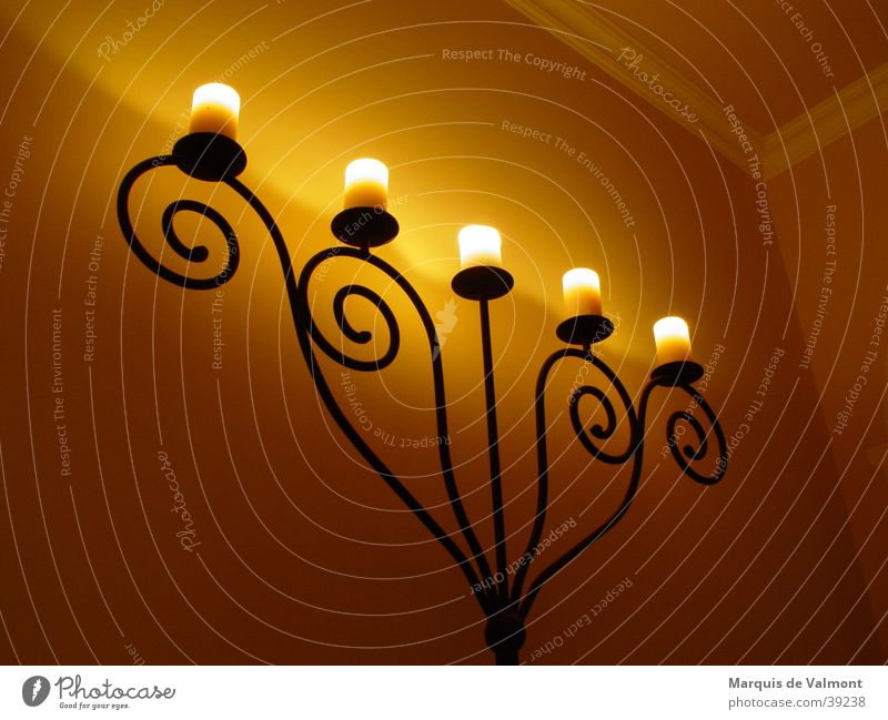 in the evening when the sun was asleep... Candlestick Candlelight Wrought iron Iron Ornament Snail Classic Old building Ambient Stucco Flat (apartment) Light
