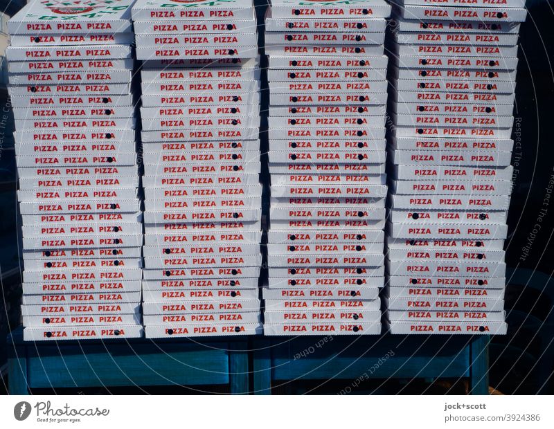 Pizza is for everyone Italian Food Fast food Boxes Typography Many upper-case letters stacked delivery service Self collection Design Packaging Collection