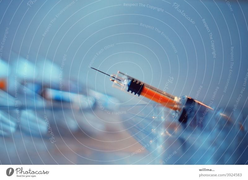 The year 2021 begins with a joyride Syringe Immunization corona vaccination vaccine Medical treatment Protection prevention prophylaxis injection syringe