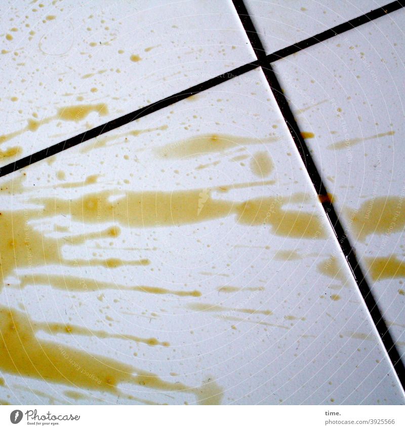 stimulant Coffee stain shed Brown Patch tile floor splash fallen down Sync and corrections by n17t01 aafglitscht Wet Damp mishap Line Crucifix Seam Kitchen