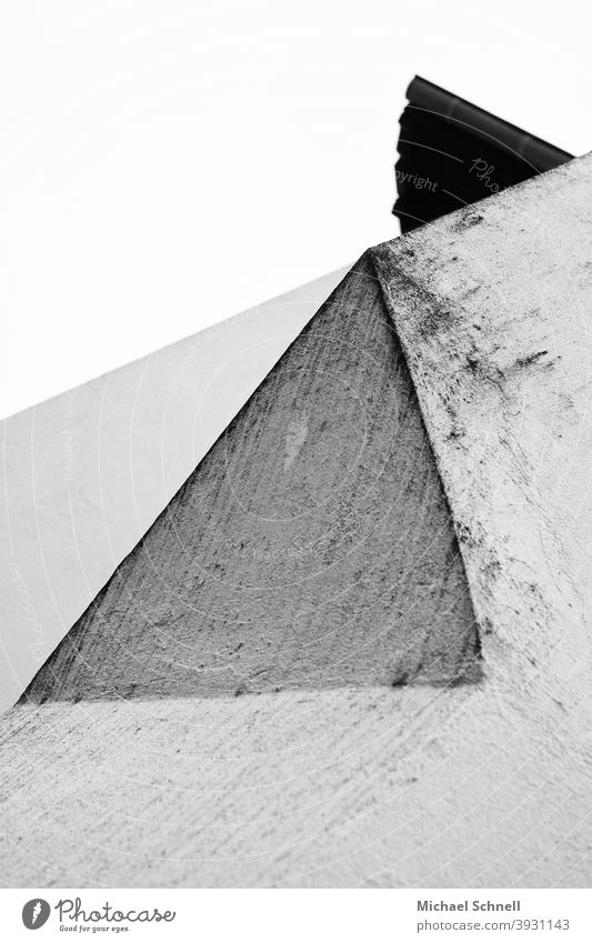 Abstract forms (view upwards at house wall) abstraction abstract photography Wall (barrier) Esthetic Creativity Art Aesthetics shape Triangle triangles