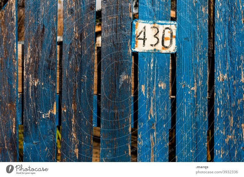 Parcel no. 430 Fence Wooden fence Blue Weathered Transience Old Garden fence