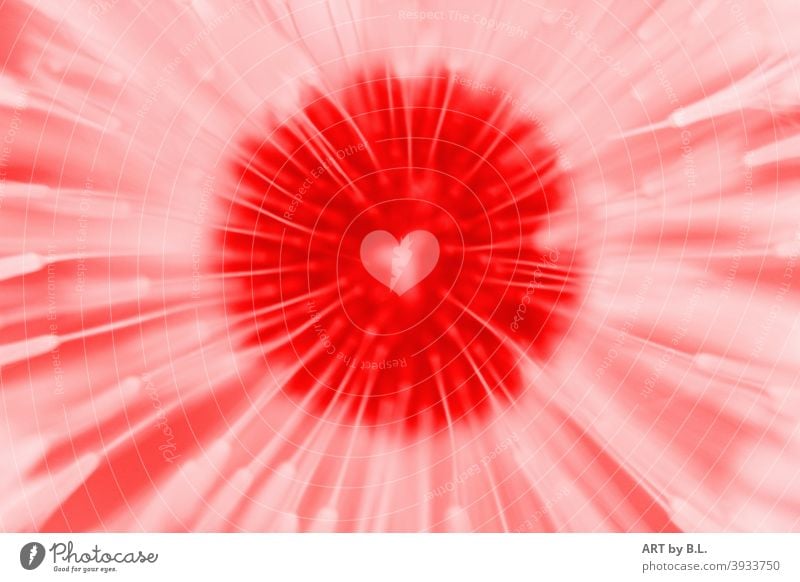 Heart in a dandelion, digitally processed Sincere Digital detail background Red White Love Affection photo editing