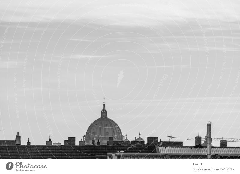 Skyline Berlin Cathedral Dome b/w Black & white photo Architecture Capital city Town Downtown Exterior shot Deserted Day Manmade structures Building Old town