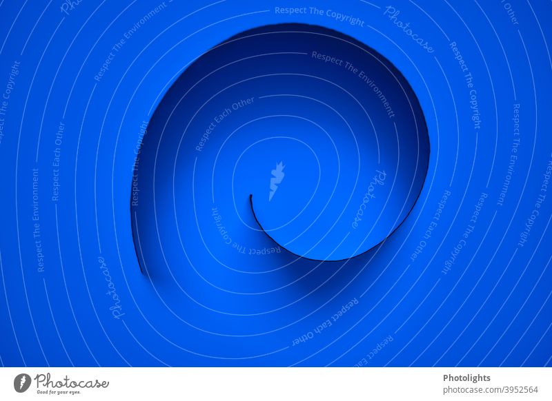 Curved line on blue background shape Blue Paper Round Colour photo Studio shot Close-up Pattern Structures and shapes Abstract Graphic Interior shot Deserted