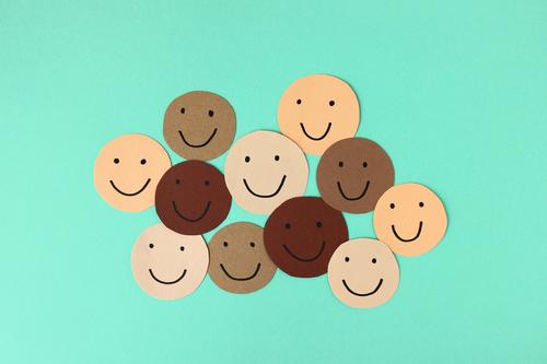Diversity - Smiling faces in different skin colours diversity Smiley Laughter cheerful fellowship Positive Friendship Tolerant Illustration silhouette Paper
