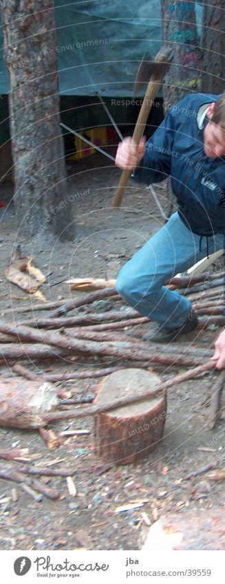 lumberjacks Wood Tent Tree Forest Swing Man Axe Mince Storage Fireplace