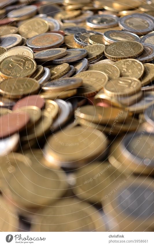 Coins Euro shallow depth of field coin Cent Money Luxury Poverty zaster Coal Financial Industry Loose change Shopping Economy corona Environment Sustainability