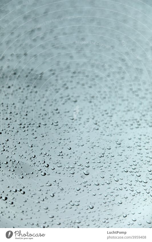 Water drops on glass surface Drops of water Glass Rich in contrast Wet Shower (Installation) Window pane Rain raindrops roll off hydrophobic