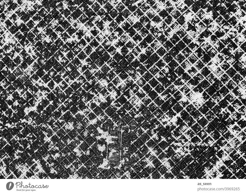 Remnants of snow on path Snow snow residue Pattern graphic graphically Structures and forms squares small box Black and white photography White off Ground