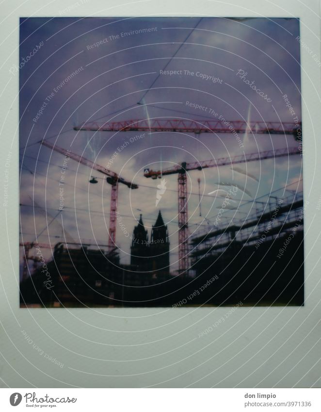 Magdeburg Cathedral Dome Tourist Attraction Deserted Exterior shot Colour photo Polaroid Town Downtown Architecture Manmade structures Monument Building