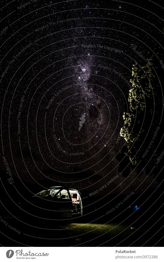 #AS# Time for bed? No the stars are calling Milky way campervan Camper outdoor Starry sky Stars Night Night sky Starlit Universe Long exposure travel