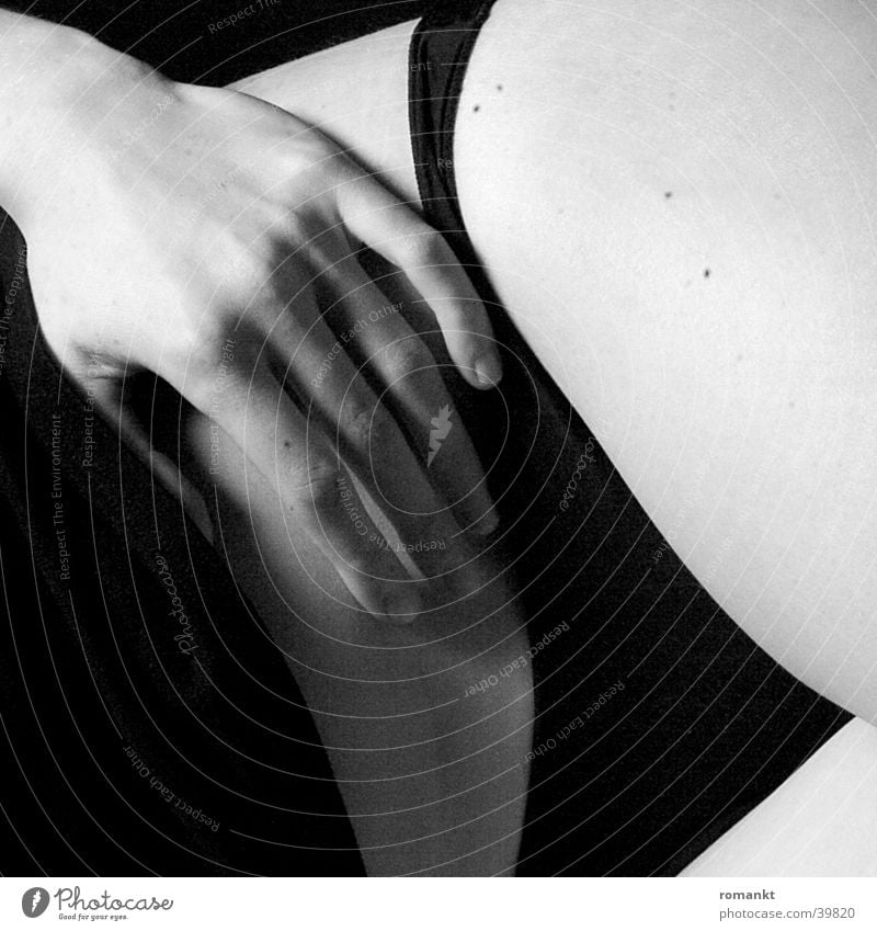 lying woman Woman female hip semi-nude Black & white photo