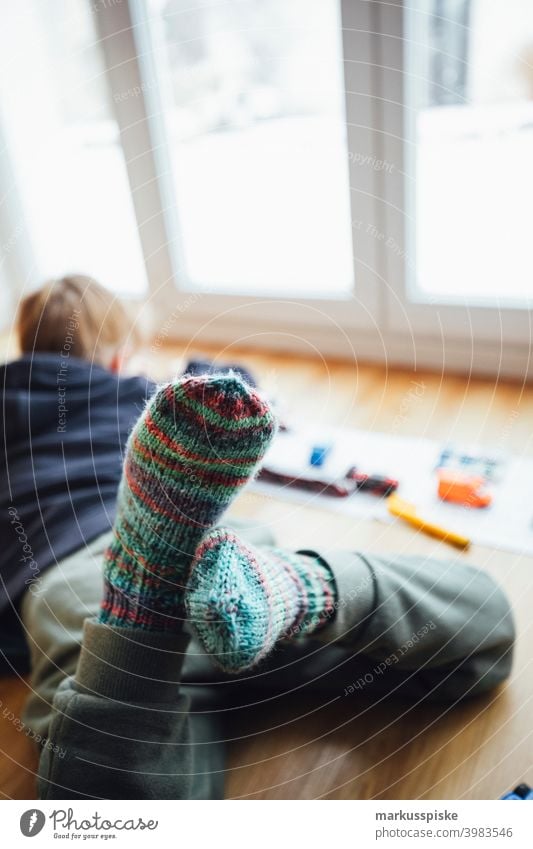 Knitting socks boy Toy cars Toys Playing Kindergarten Children's game Children's room Miniature Creativity creatively Creative concept Infancy Childhood memory
