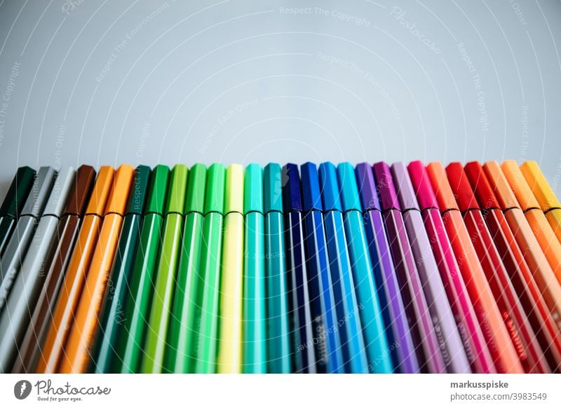 Handful of color palette  pens black blue blue red brown brush colored colored pen creative different draw drawing green grey home office length paint painting