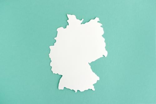 Germany map | white paper silhouette Map Deserted Silhouette outline Illustration paper cut country Neutral Background Minimalistic Abstract Design shape