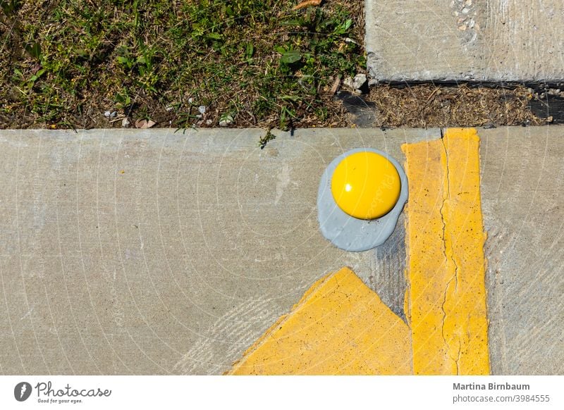 The lost egg - yellow street markings background tarmac transport abstract black texture surface road color urban lane design city closeup transportation