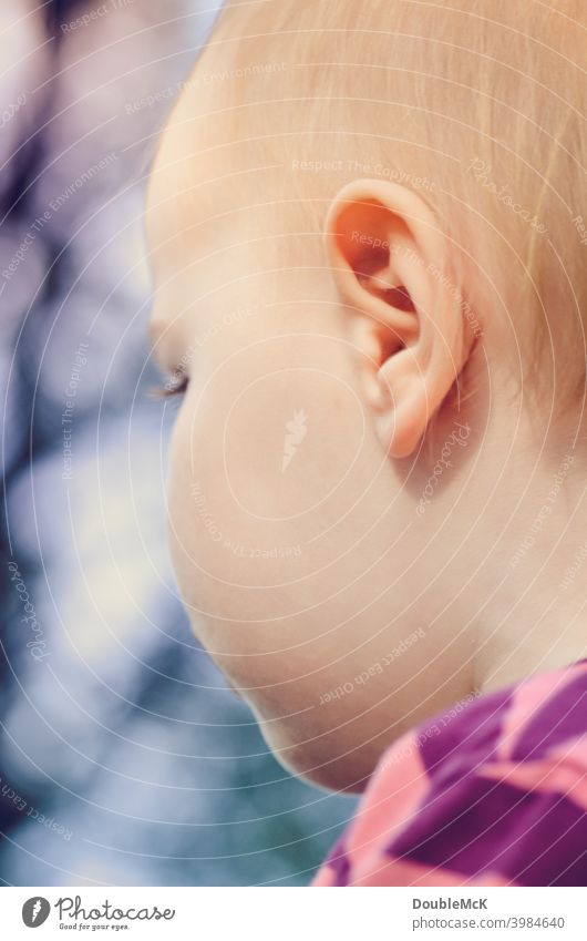 The lateral face of a toddler Toddler Girl Face Infancy Human being 1 1 - 3 years Colour photo Exterior shot Day Looking away Shallow depth of field Feminine