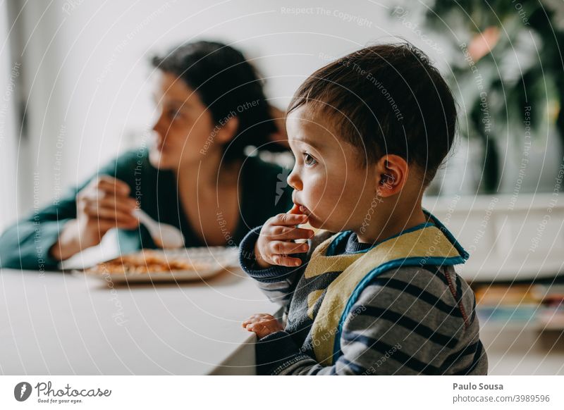 Mother feeding child at home motherhood Child 1 - 3 years Life Lifestyle Together togetherness people care Happiness Family & Relations Happy Caucasian Infancy