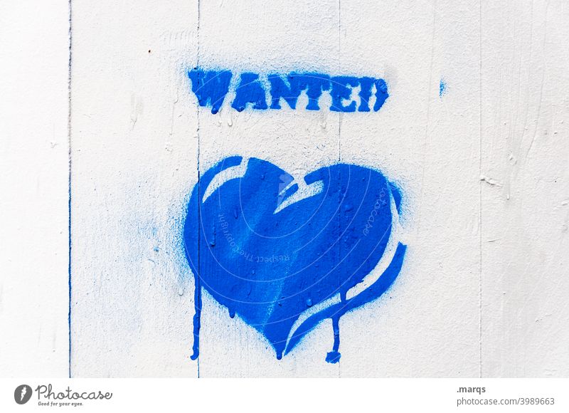 WANTED Heart Heart-shaped Graffiti wanted Love Lovesickness Request Valentine's Day Symbols and metaphors Lacking proximity