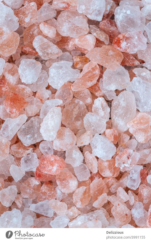 Close-up of pink Himalayan salt, rock salt, macro photography, full frame freshness cooking spice preparation cuisine salty seasoning sodium recipe prepare