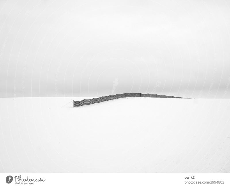 Range of hills Snow Barrier Fence Snow layer Winter Sparse Minimalistic Copy Space top Copy Space bottom Copy Space left Copy Space right Exterior shot Deserted