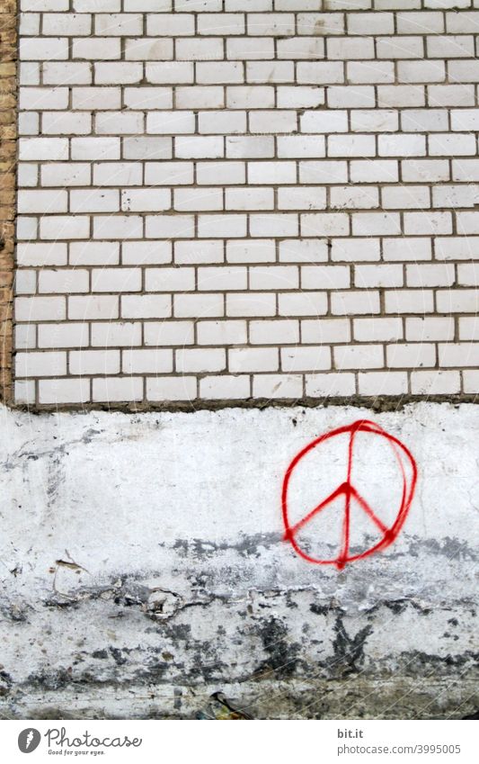 Peace on earth, pleace. peaceful peace sign Peaceful Harmonious Peace Symbols Wall (barrier) Wall (building) Facade Building stone Graffiti Characters Sign
